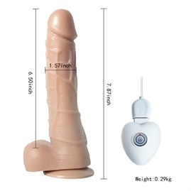 10 Titreşimli Oynar Başlı USB Şarjlı 20 cm Teknolojik Vibratör Penis - Super Man L görsel 3