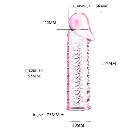 11,5 cm Silikon Şeffaf Penis Kılıfı görsel 4