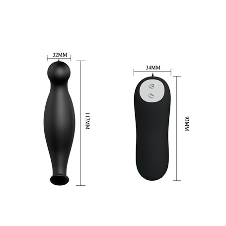 12 Fonksiyon Kumandalı 11,7 cm Titreşimli Anal Plug görsel 4