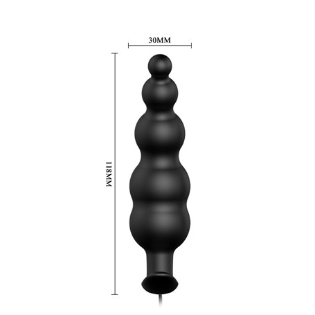 12 Fonksiyon Kumandalı 11,8 cm Titreşimli Boğumlu Anal Plug görsel 5