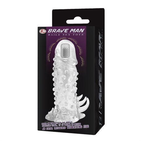 13,5 cm Klitoral Uyarıcılı Titreşimli Şeffaf Penis Kılıfı görsel 5