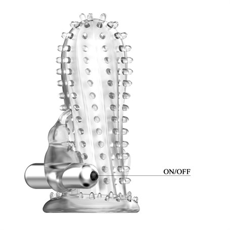 14 cm Titreşimli Şeffaf Tırtıklı Penis Kılıfı görsel 4