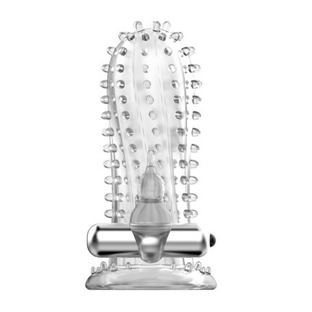 14 cm Titreşimli Şeffaf Tırtıklı Penis Kılıfı görsel 2