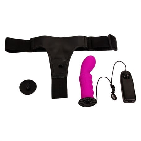 15,5 cm Belden Bağlamalı İçi Dolu Titreşimli Strapon Dildo görsel 5