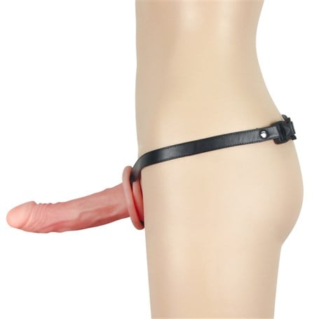 16 cm İçi Boş Belden Bağlamalı Realistik Testissiz Penis Strapon görsel 2