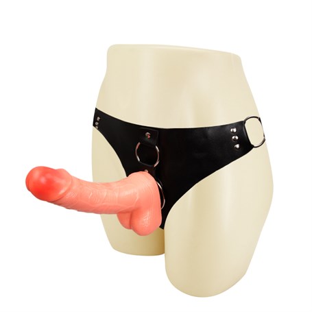 18 cm Belden Bağlamalı İçi Dolu Strapon Penis görsel 2