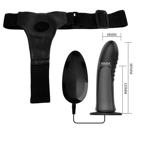 18,5 cm İçi Boş Belden Bağlamalı Titreşimli Protez Zenci Vibratör görsel 5
