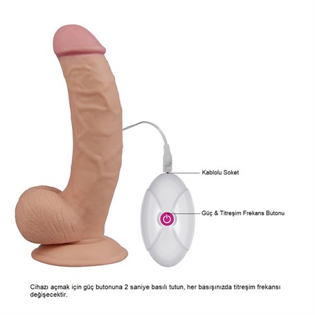 20 cm Belden Bağlamalı Titreşimli Realistik Dildo Penis Set görsel 5