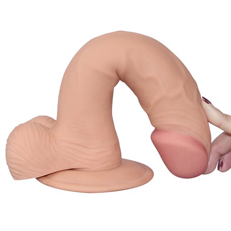 22 cm Gerçekçi Çift Katmanlı Silikon Penis görsel 2