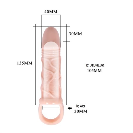 3 cm Dolgu Uzatmalı Titreşimli Penis Kılıfı Prezervatif Vibratör görsel 5