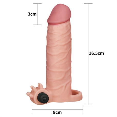 3 cm Uzatmalı Realistik Titreşimli Penis Kılıfı XTender görsel 5
