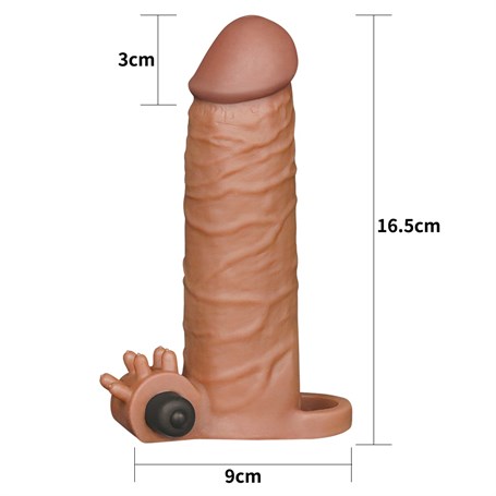3 cm Uzatmalı Realistik Titreşimli Penis Kılıfı Melez XTender görsel 5