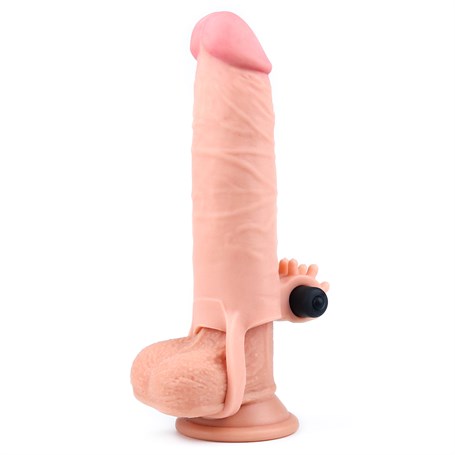 3 cm Uzatmalı Realistik Titreşimli Penis Kılıfı XTender görsel 3