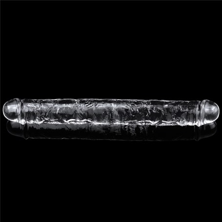 30 cm Şeffaf Çift Taraflı Realistik Dildo Anal Vajinal Penis görsel 3