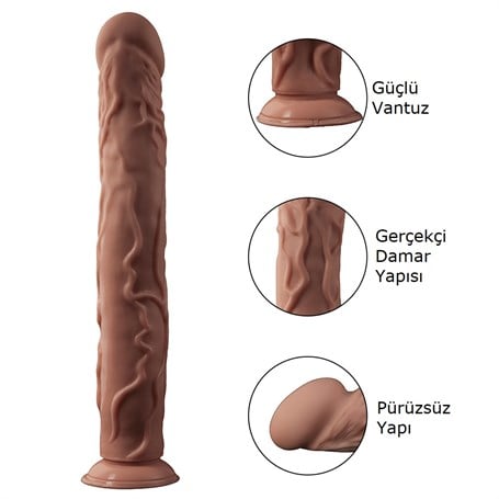 35 cm Gerçekçi Uzun & Kalın Dildo Penis görsel 5
