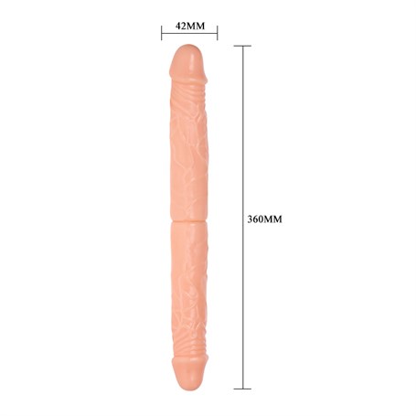 36 cm Çift Taraflı Realistik Dildo Anal Vajinal Penis görsel 5