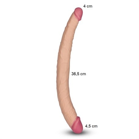 36,5 cm Lovetoy Lady Çift Taraflı Realistik Dildo Anal Vajinal Penis görsel 5