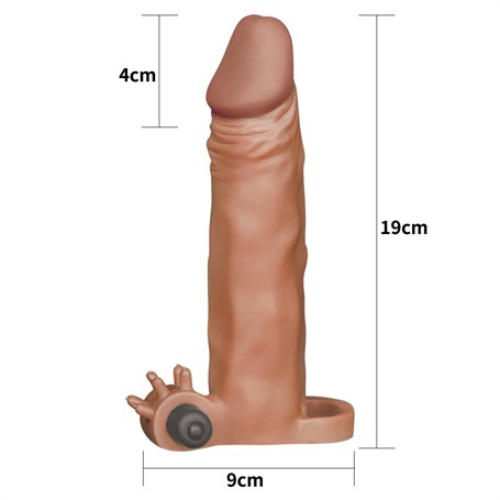 4 cm Uzatmalı Realistik Titreşimli Penis Kılıfı Melez XTender görsel 5