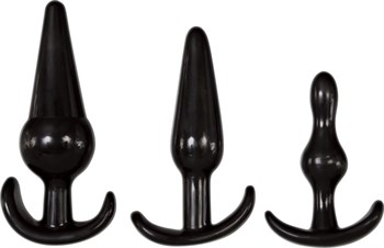 4 Parça Anal Plug Seti - Siyah görsel 3
