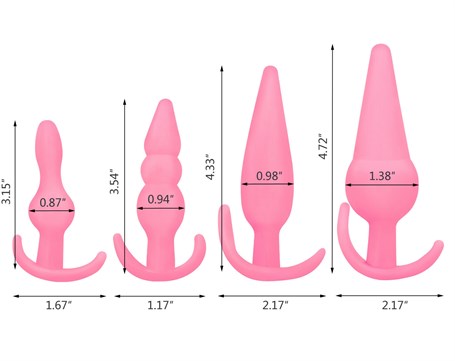 4 Parça Anal Plug Seti - Ten Rengi görsel 4