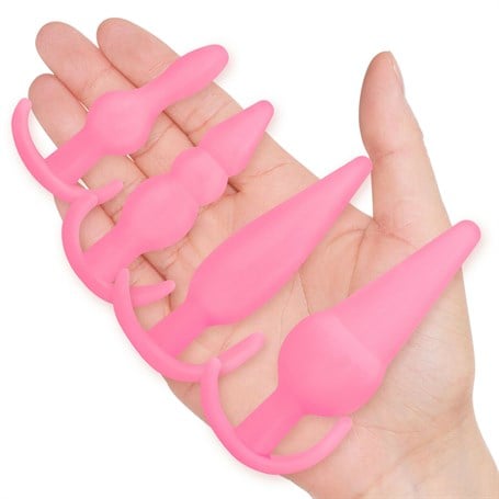 4 Parça Anal Plug Seti - Ten Rengi görsel 3