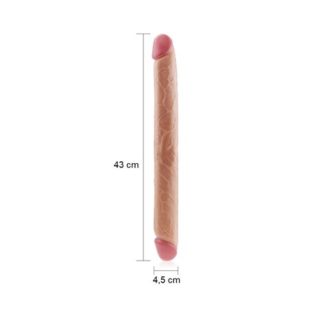 43 cm Lovetoy Lady Çift Taraflı Realistik Dildo Anal Vajinal Penis görsel 5