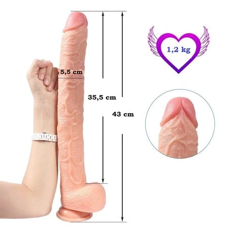 43 cm Realistik Penis Gerçekçi Damarlı Dev Dildo - Hoare görsel 4