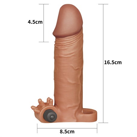 4,5 cm Uzatmalı Realistik Titreşimli Penis Kılıfı Melez XTender görsel 5