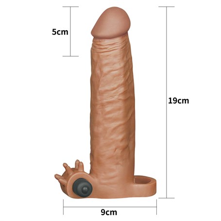 5 cm Uzatmalı Realistik Titreşimli Penis Kılıfı Melez XTender görsel 5