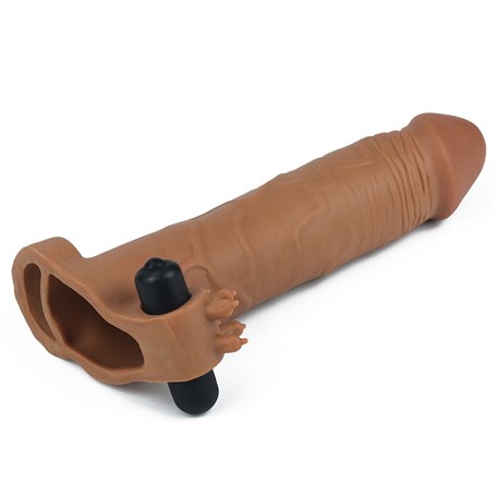 6,5 cm Uzatmalı Realistik Titreşimli Penis Kılıfı Melez XTender görsel 4