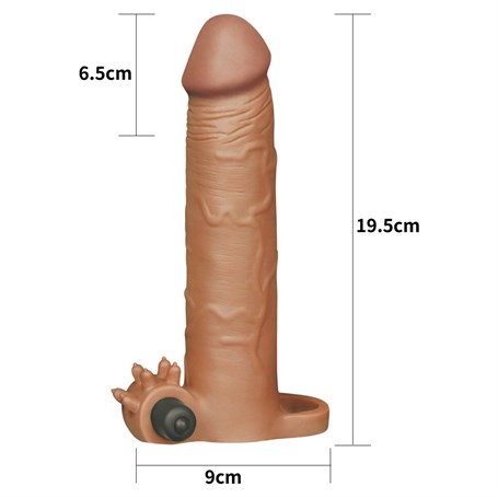 6,5 cm Uzatmalı Realistik Titreşimli Penis Kılıfı Melez XTender görsel 5