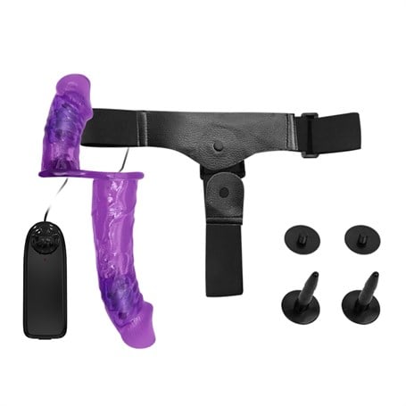 Belden Bağlamalı Çift Taraflı Titreşimli Strapon Dildo görsel 5