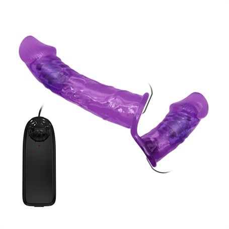 Belden Bağlamalı Çift Taraflı Titreşimli Strapon Dildo görsel 2