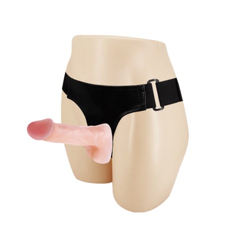 Belden Bağlamalı İçi Dolu Çift Strapon Penis görsel 2