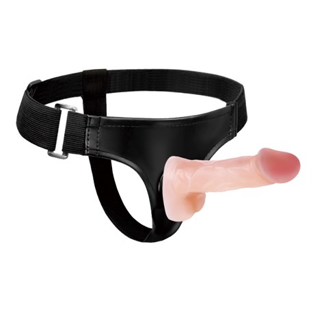 Belden Bağlamalı İçi Dolu Çift Strapon Penis görsel 3