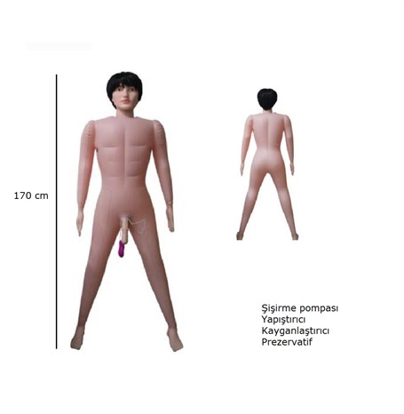 Big Jehan 19 cm Titreşimli Penisli Sesli Şişme Erkek Bebek görsel 3