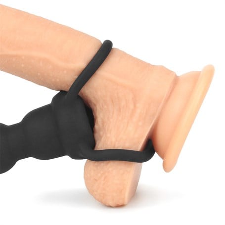 Çift Kavrama Halkalı Titreşimli 14 cm Anal Plug Vibratör Mastürbatör görsel 3