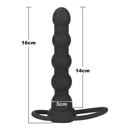 Çift Kavrama Halkalı Titreşimli 14 cm Anal Plug Vibratör Mastürbatör görsel 5