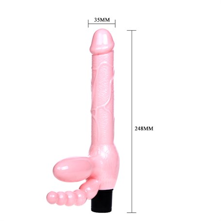 Çift Taraflı Strapon Belden Bağlamalı G-Spot Vibratör Anal Plug görsel 4