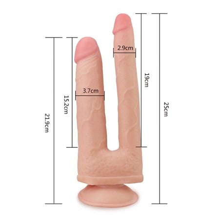 Çift Taraflı Ten Hassasiyetinde Realistik Penis görsel 5