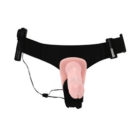 Double Belden Bağlamalı Anal Plug ve Realistik Titreşimli Penis görsel 5