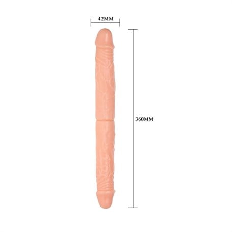 Double Dong Çift Taraflı İki Yönlü Esnek Dildo Kıkırdaklı Penis 36 Cm görsel 4