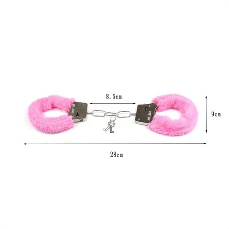 Fetish Fantezi Pembe Metal Kilitli Kelepçe görsel 3