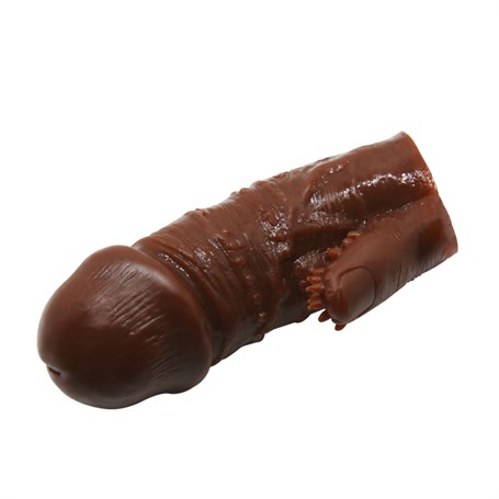 Klitoral Uyarıcılı Tırtıklı Damarlı Penis Kılıfı görsel 3