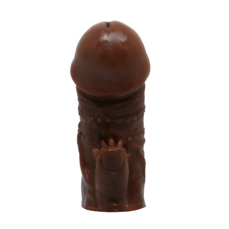 Klitoral Uyarıcılı Tırtıklı Damarlı Penis Kılıfı görsel 2