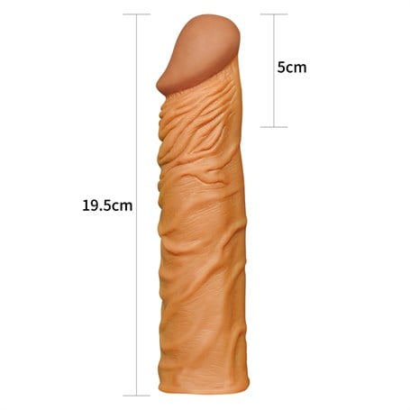 Nature Extender 5 cm Dolgulu Premium Melez Silikon Penis Kılıfı görsel 4