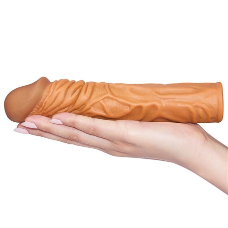 Nature Extender 5 cm Dolgulu Premium Melez Silikon Penis Kılıfı görsel 2