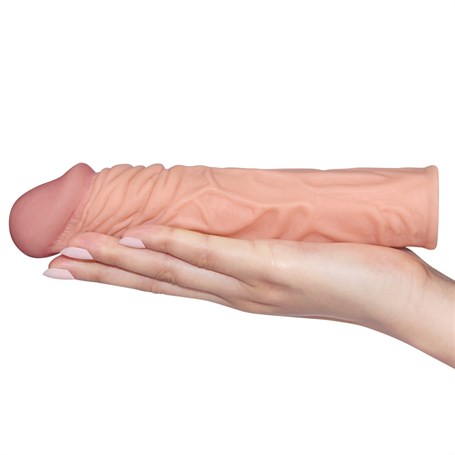 Nature Extender 5 cm Dolgulu Premium Ten Rengi Silikon Penis Kılıfı görsel 2