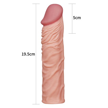 Nature Extender 5 cm Dolgulu Premium Ten Rengi Silikon Penis Kılıfı görsel 4
