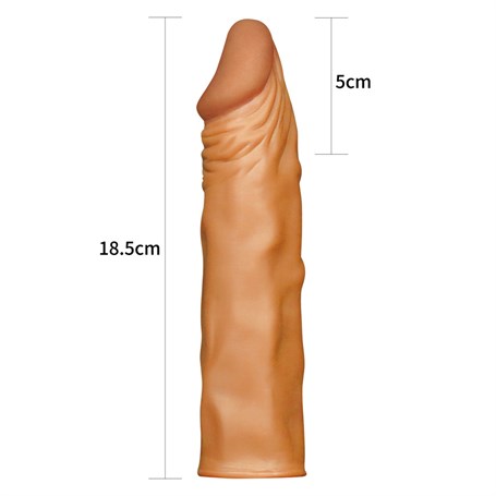 Pleasure Extender 5 cm Dolgulu Premium Melez Silikon Penis Kılıfı görsel 4